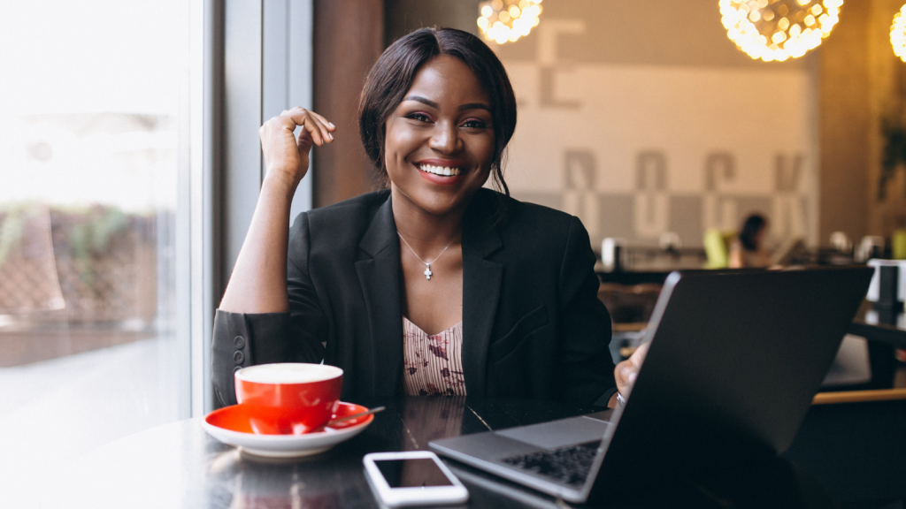 woman using a unified communications solution